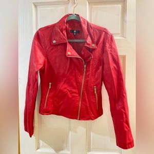 Red Missguided Faux Leather Jacket